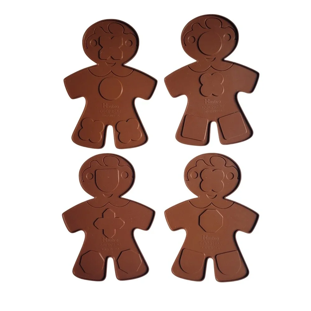vt 1971 Hasbro Cookie Cutters Gingerbread Man Set of 4 Parts